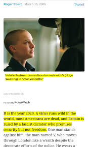 3,022,378 likes · 1,207 talking about this. Roger Ebert V For Vendetta 2020 Album On Imgur