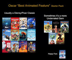 All feature films in the despicable me, kung fu panda, finding nemo, and incredibles franchises, as well as the main films in the. Oscar Best Animated Feature Film Starter Pack Starterpacks