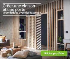 Diy Realiser Une Cloison En Tasseau Cloison Cloison Bois Banquette Salle A Manger