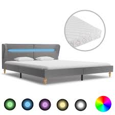 Vidaxl bett preise vergleichen und günstig kaufen bei idealo.de 11.706 produkte große auswahl an marken bewertungen & testberichte. Vidaxl Bett Mit Led Und Matratze Hellgrau Stoff 180 200 Cm Gitoparts