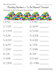 Rounding Worksheets 3rd Grade Rounding To The Nearest Thousand Worksheet Have Fun Teaching Down Rounding Worksheets Have Fun Teaching Christmas Math Worksheets