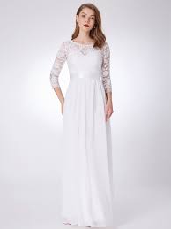 Ever Pretty Ever Pretty Women S Elegant A Line Long Lace Sleeve Plus Size Wedding Bridesmaid Evening Prom Dress For Women 07412 White Us16 Walmart Com White Bridesmaid Dresses Lace Evening Dresses White