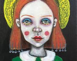 Original Painting in an Abstract/surreal Style "lynch Meets Cocorosie" by  Artist Tom Menard