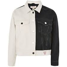 Colour Block Denim Jacket By Guess Originals 250 Liked On Polyvore Featuring Outerwear Ja Denim Jacket Trend Black And White Jacket Black And White Jeans
