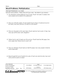 These multiplication and division word problems worksheets will produce 1 digit problems with ten problems per worksheet. Whole Number Word Problems Edboost