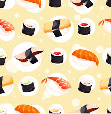Collection Of Sushi Art Sushi Art Seamless Patterns Cute Backgrounds