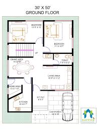 Duplex house design floor plans, sections, and elevations detail with 3 bedrooms. Floor Plan For 30 X 50 Feet Plot 4 Bhk 1500 Square Feet 166 Sq Yards Ghar 035 Happho