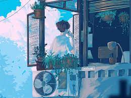 Anime aesthetic gif kumpulan materi pelajaran dan contoh. This Piece Was Loosely Inspired By A Random Balcony I Saw Whilst Travelling In Chengdu Chi Animation Artwork Anime Backgrounds Wallpapers Animated Love Images