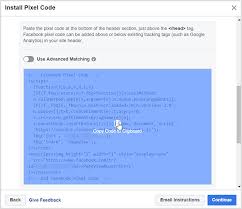 Click The Copy Code To Clipboard Option Facebook Ad Ads Facebook Pixel