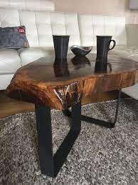If necessary, place it on a heater or a wood stove. Walnut Live Edge Coffee Table With Metal Legs Log Furniture Tree Trunk Coffee Table Rustic Furni Coffee Table Trunk Live Edge Coffee Table Coffee Table Wood