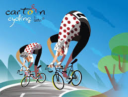 a friendly cartoon cycling competition by luis eduardo leon