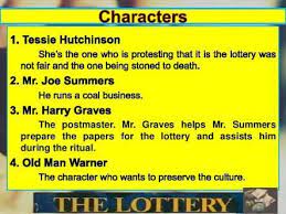 Who Are The Character Of The Story Lottery Brainly Ph