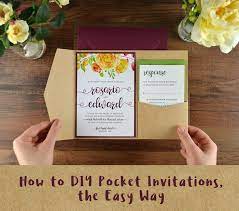 How To Diy Pocket Invitations The Easy Way Cards Pockets Design Idea Blog Diy Wedding Invitation Kits Pocket Wedding Invitations Wedding Invitations Diy