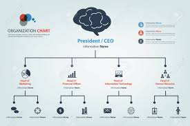 Modern And Smart Organization Chart In Which Apply Icon Into