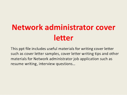 Network Administrator Cover Letter