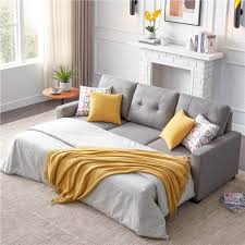 Imperial lhs l shape sofa cum bed in navy blue colour. 82 L Shaped Multifunctional Pull Out Sofa Bed Gray
