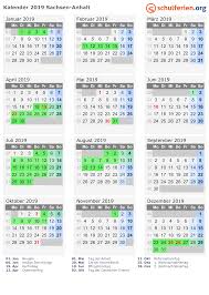 Kostenloser jahreskalender für das jahr 2021 zum ausdrucken (pdf), inklusive brückentage. Kalender 2019 Ferien Sachsen Anhalt Feiertage