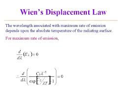 Wien's law (named after a german physicist) describes the shift of that peak in terms of temperature.wien's displacement law, and the fact that the frequency is inversely proportional to the wavelength, also. Radiative Heat Transfer Thermal Radiation Is The Electromagnetic