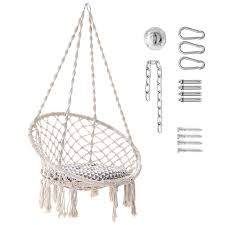 Black simple illustration for infant goods. Songmics Hanging Chair Swing Chair With 8 Cm Thick Cushion Holds Up To 120 Kg Includes Mounting Accessory Kit Scandinavian For Living Room Bedroom Terrace Balcony Garden Cloud White Gdc41wt Buy Online