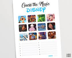 Guess The Disney Movie Game Disney Film Quiz Animation Pub Etsy Guess The Movie Disney Movies Movie Game