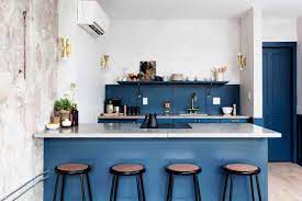 Tapis bleu petrole contemporain rectangle interieur tibet. Cuisine Bleue Les 10 Nuances Tendance A Adopter