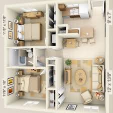 Floor Plan 3d 2 Bedroom Denah Desain Rumah Denah Rumah Denah Rumah Kecil