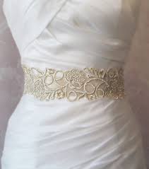 Champagne Gold Lace Bridal Sash Wedding Gown Sash Beaded Bridal Belt In Custom Colors Mia On Etsy 56 00 Lace Bridal Sash Bridal Sash Bridal Belt