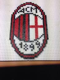 Ac Milan Fodbold Hama Beads Hama Perler Ricamo Punto Croce Schemi Perline Da Stirare Perline