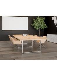 La table de réunion disegno de coloris standard est conçue en panneaux de particules mélaminés avec un aspect bois structuré et présente une longueur de 200cm, une hauteur de 76.5cm. Table De Reunion Rectangulaire Prestige Table De Reunion Table Bureau Direction