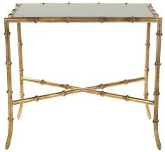 Antique gold bamboo side table both decorative and functional, this lovely round antique gold bamboo side table will add a beautiful accent to your home. Gold Faux Bamboo Side Table Glass Top Gold Accent Table Accent Table Mirrored Console Table