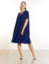 Marina Rinaldi Opale Dark Navy Stretch Crepe Dress Dresses For Work Fashion Dresses