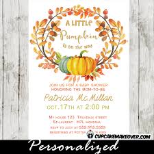 5 out of 5 stars (1,985) sale price $4.80 $ 4.80 $ 11.99 original price $11.99 (60% off) favorite add to. Fall Wreath Pumpkin Baby Shower Invitations Personalized Cupcakemakeover