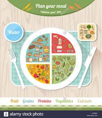 Vegan Healthy Diet And Eatwell Plate Concept Food Icons And