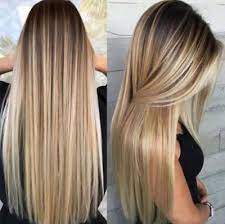 Blondes have more fun, especially when they're sporting on of this year's top hair color trends: Damen Lang Perucken Ombre Blonde Langhaarperucke Gerade Wie Echthaar Perucke De Ebay