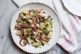 A Favorite Italian Seafood Salad A Trick For Really Getting Octopus Tender Seafood Salad Octopus Salad Food 52