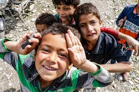 Kids Gestures Their Hands Chorwan Village Editorial Stock Photo