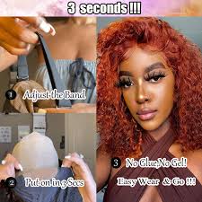 Amazon.com : Ginger Wear and Go Glueless Wigs Human Hair Pre Plucked Pre  Cut Deep Wave Bob Wig Human Hair Lace Front Wigs for Black Women Upgraded  No Glue 4x4 Ginger Orange
