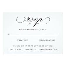 Refined Black And White Rsvp With Meal Choice Zazzle Com Wedding Response Cards Typography Wedding Invitations Response Cards