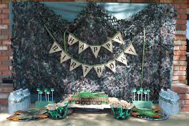 Army Party Decorations Camo Net Really Sets The Backdrop For An Army Themed Par Camouflage Party Hunting Birthday Party Decorations Camouflage Birthday Party