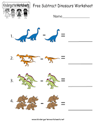 Dinosaurs Subtraction Worksheet For Kindergarteners This Would Be Perfect For Dino Free Kindergarten Learning Kindergarten Math Activities Dinosaur Worksheets