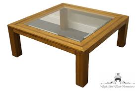 Hillsdale marsala round coffee table. Conant Ball Contemporary Modern Style 38x38 Square Glass Top Accent Coffee Table High End Used Furniture