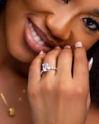 Arianna Silver Engagement Ring (Radiant Cut)