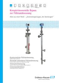 Measure gases and liquids with excellent endress hauser from alibaba.com. Komplettmessstelle Bypass Zur Fullstandmessung Manualzz