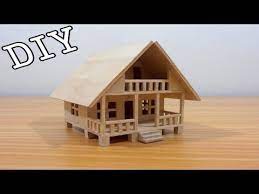 Youtube Popsicle Stick Houses Popsicle House Miniature House
