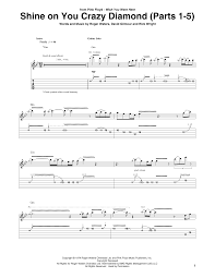 Try out our new tab corrector. Shine On You Crazy Diamond Parts 1 5 Sheet Music Pink Floyd Guitar Tab