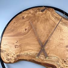 Oak Live Edge Wall Clock 60cm