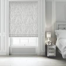 Gray is a safe color for nearly any room in the house, but it is particularly versatile in the bedroom. Chrome Grey Silver Branches Leaves Patterned Roman Blinds