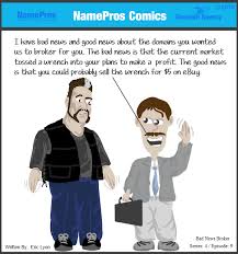 Namepros S4 E9 Bad News Broker I Think We All Cringe At The Thought Of Receiving Bad New Like This About Our Domains Bad News Good News Domain
