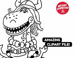 Toy Story SVG Party Saurus Rex Png Dxf Clipart , Cut File Outlline  Silhouette