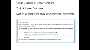 N a=1, b=4 ( f(4)−f(1) 4−1 = −11−1. Interpreting Rate Of Change And Initial Value Examples Solutions Videos Worksheets